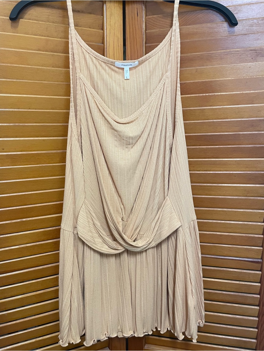 Maurices Pale Mustard Tank with Draped Front